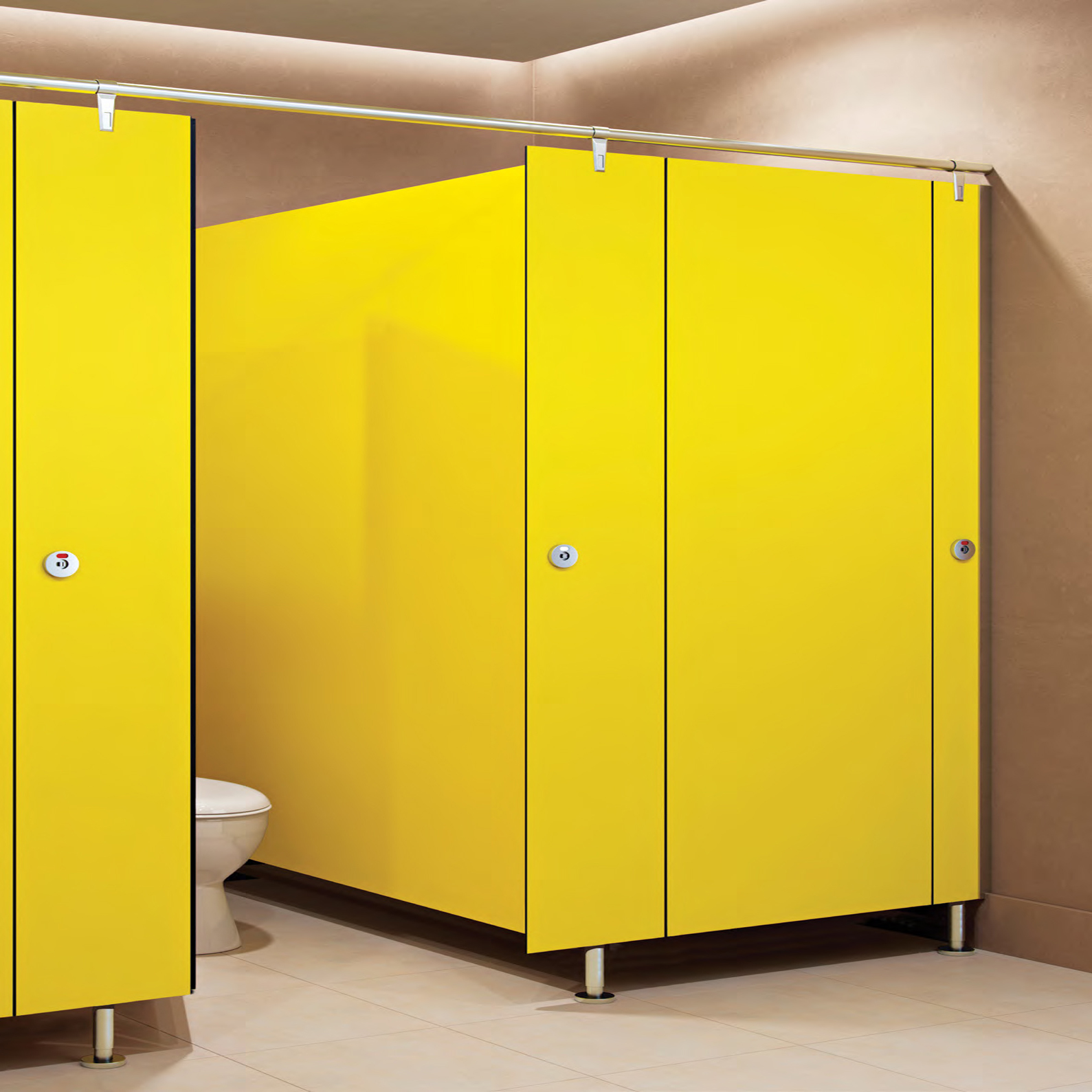 Cabinas para baños o vestuarios en panel fenólico de colores - Bobet